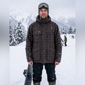 Ripzone Microlite Plaid Snowboard Jacket Coat Outdoor Winter Ski Snow Hood